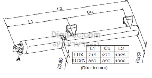 اندازه جک BFT LUX R2B 