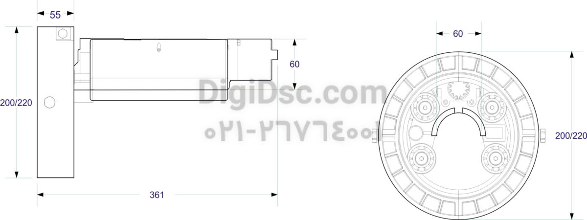 X130 BFt Motor Rollup Central Deimention
