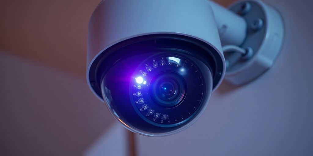 دوربین مداربسته با چراغ چشمک زن