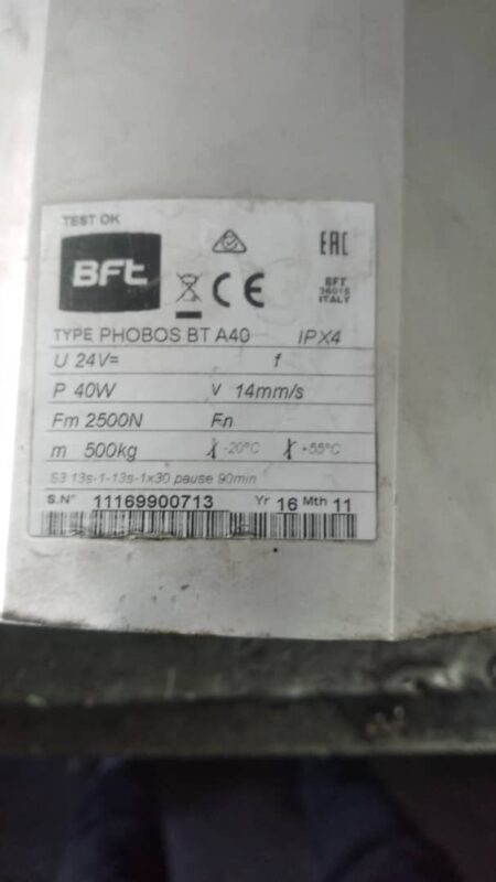 تعمیر جک پارکینگ بی اف تی ایتالیا مدل فوبوس Phobos A40